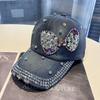 Handmade Diamond Cowboy Hat Spring and Autumn Diamond Diamond Peaked Hat Baseball Cap Women's Outdoor Fashion Sun Hat Tide