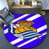 Real Sociedad Round Rug for Livingroom,Bedroom, Palyroom, Chair Rug, Area Rug, Circle Carpet, Large Size Fan Christmas Gift