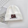 Letter Embroidered Woolen Hat for Men and Women in Fall and Winter Warm Ear Protecting Cap Versatile Face Showing Small Knitted Hat