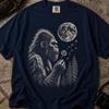 Bigfoot Blowing Dandelion Shirt, Moonlit Sasquatch Tee, Woodland Cryptid Apparel