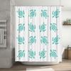 Bath Shower Curtain Decorative Sea Turtle Pattern Waterproof White Polyester Fabric 180x240cm