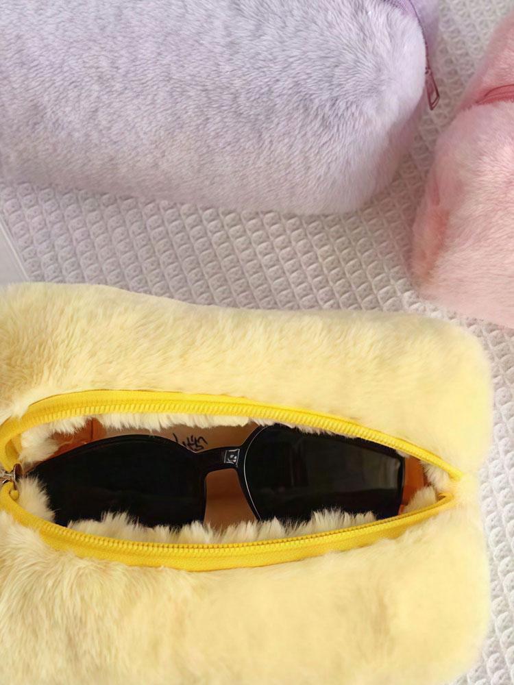 1PC Plush Makeup Bag, Small Design, Lovely, Advanced, Convenient Storage Bag, Large Capacity, Multi-layer Bag