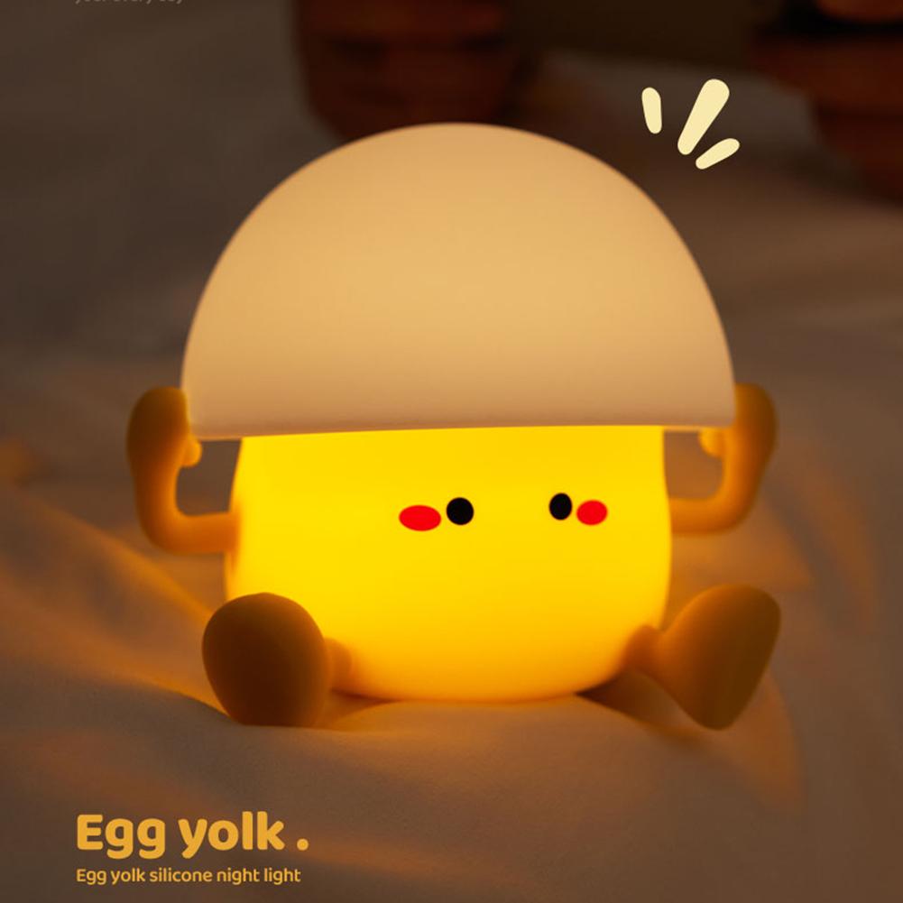 Silicone Pat Night Light Animal Bedside Lamp 2 Level Dimmable Atmosphere Light Eye Caring Cartoon Sleeping Light for Desk Decor