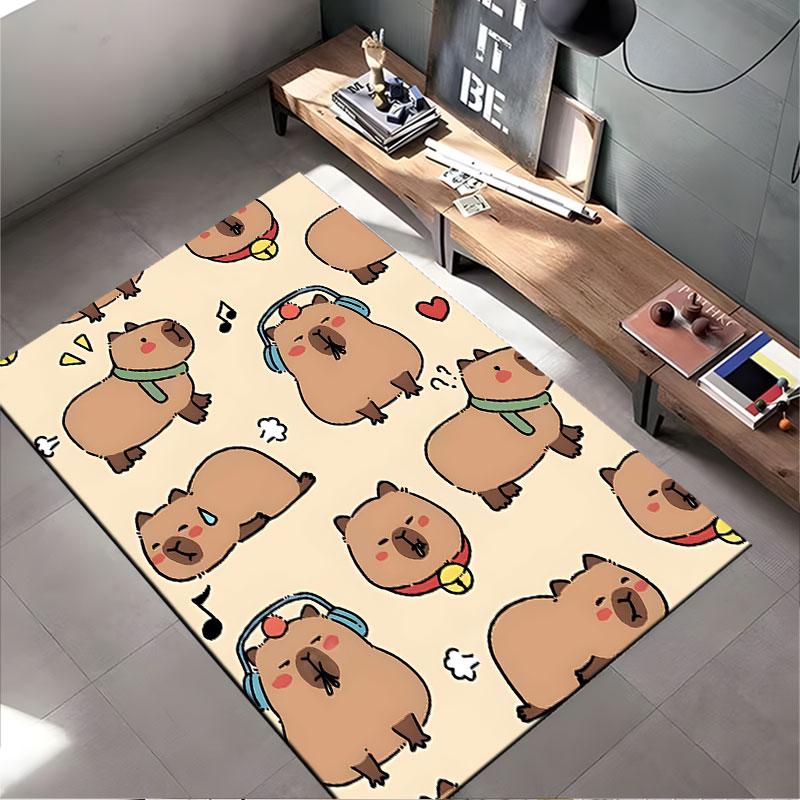 Cute Cartoon Capybara Pattern suitable as a non-slip mat for the living room or bedroom sofa