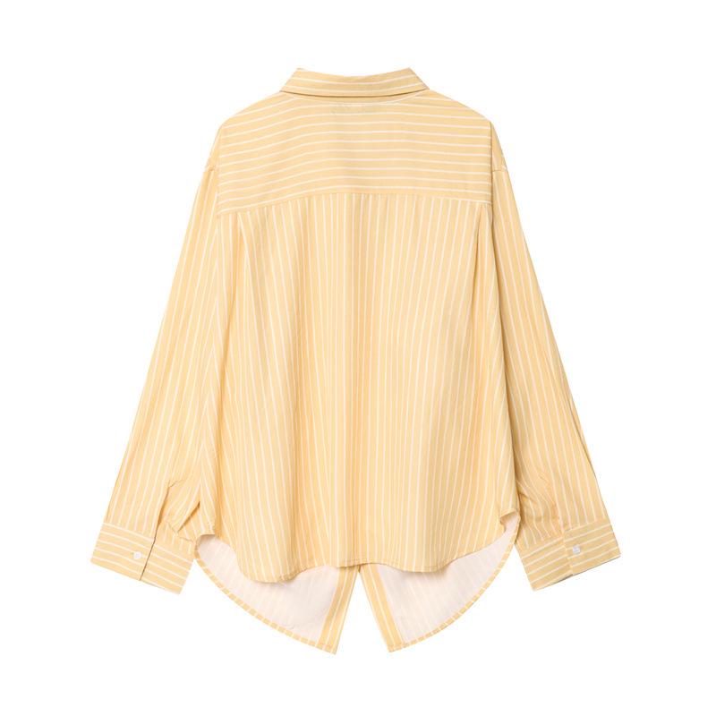 2025 Winter New European & American Style Women's Striped Batwing Sleeve Shirt