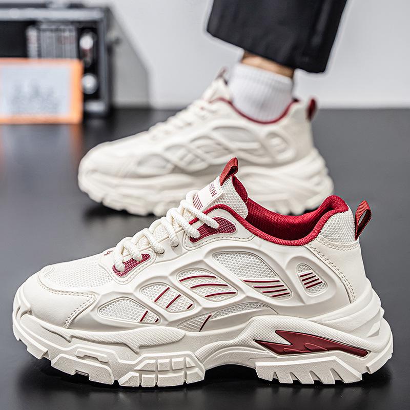 2025 Men's Summer Casual Mesh Sports Shoes - Breathable, Non-slip, Wear-resistant, Height-increasing Dad Style