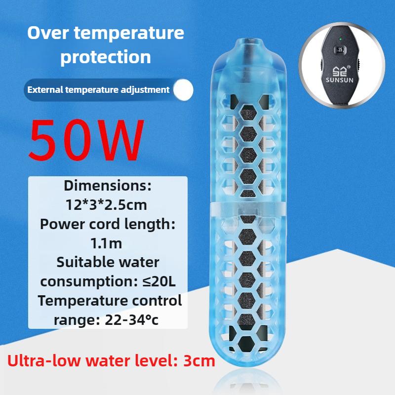 3CM Low Water Level Turtle Heating Rod Fish Tank Small Aquarium Heater External Automatic Constant Temperature Heating Rod Mini