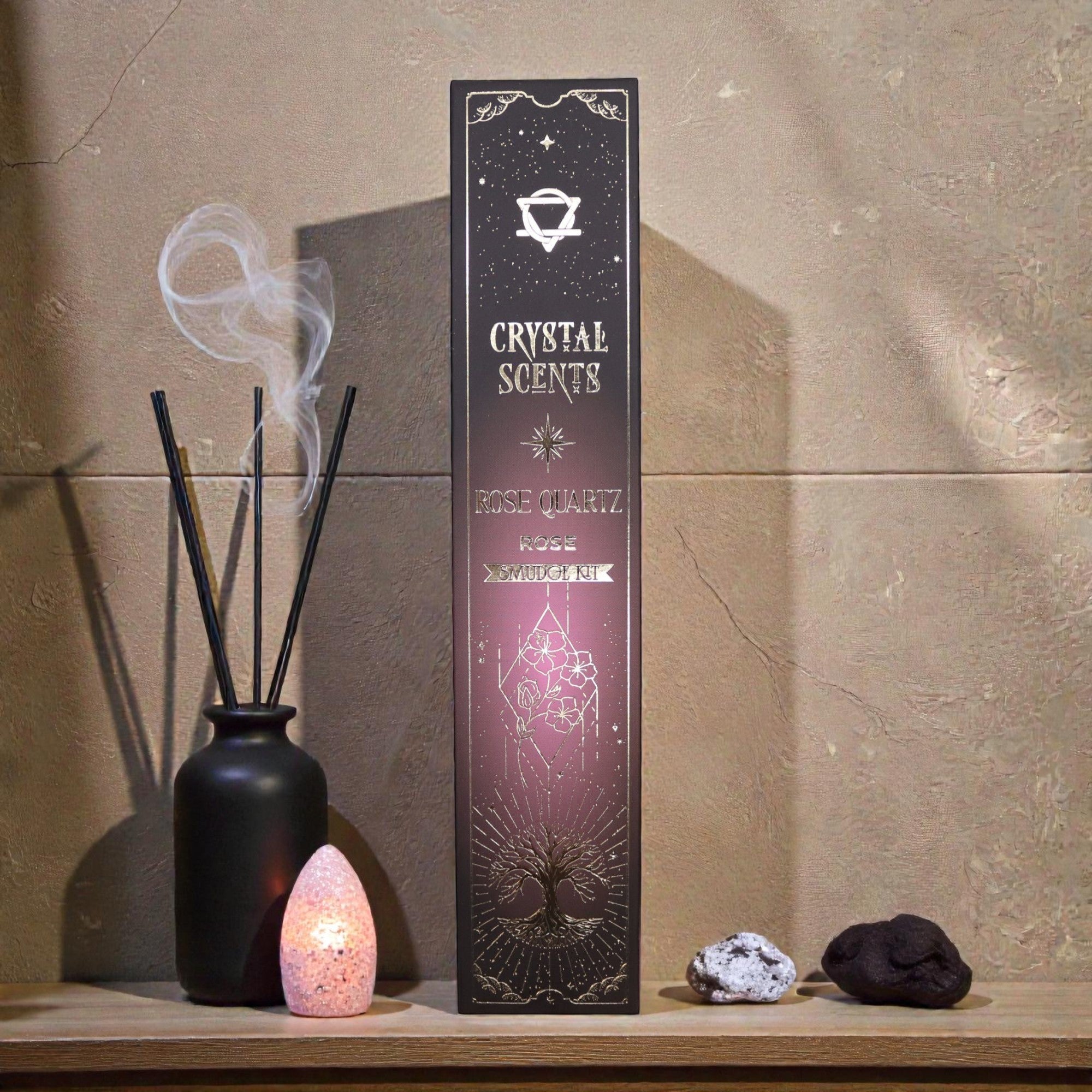 Shamtam Rose Quartz Crystal Scents Smudge Incense – Rose