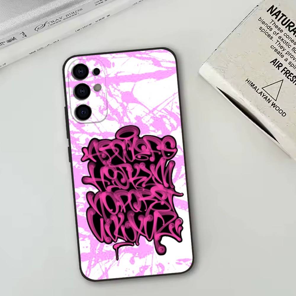 Cool pink graffiti Phone Case For Samsung S25,S24,S21,S22,S23,S30,Ultra,S20,Plus,Fe,Lite,Note,10,Black Cover