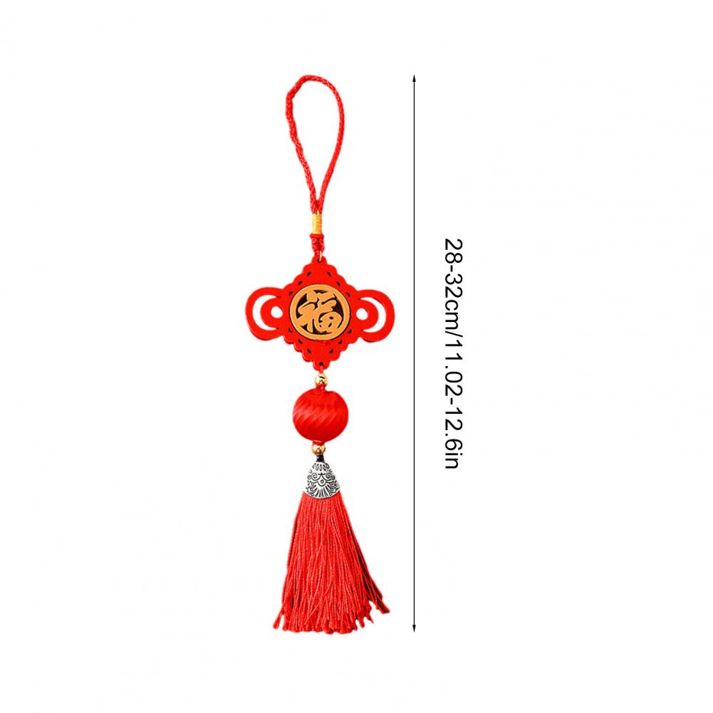 Chinese New Year Decoration Traditional Red Hanging Ornament Lucky Fu Pendant With Tassel For Spring Festival Home Office Decor