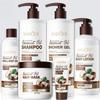 Kokosöl 6-in-1 Haar- & Körperpflege-Set, Pflegendes Shampoo Duschgel Körperlotion Set