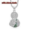 Anhänger aus 316L Edelstahl, Heiliger Judas, mit Strass-Straßen, Hip-Hop, Partys, Herren-Damen-Weihnachtsgeschenke, Schmuck