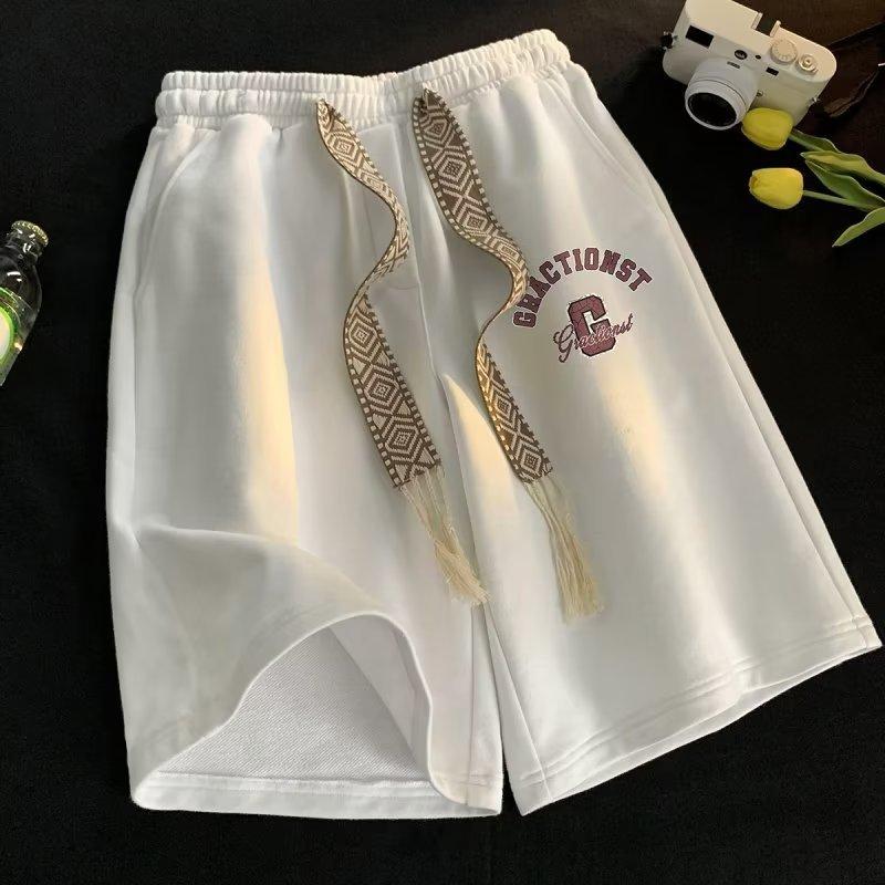 Shorts Men's Summer Thin Drawstring Elastic Waist Straight Casual Sports Five-point Pants