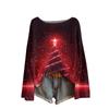 Ladies' Fashionable Casual Long Sleeved Christmas Printed Round Neck Knitted Yarn