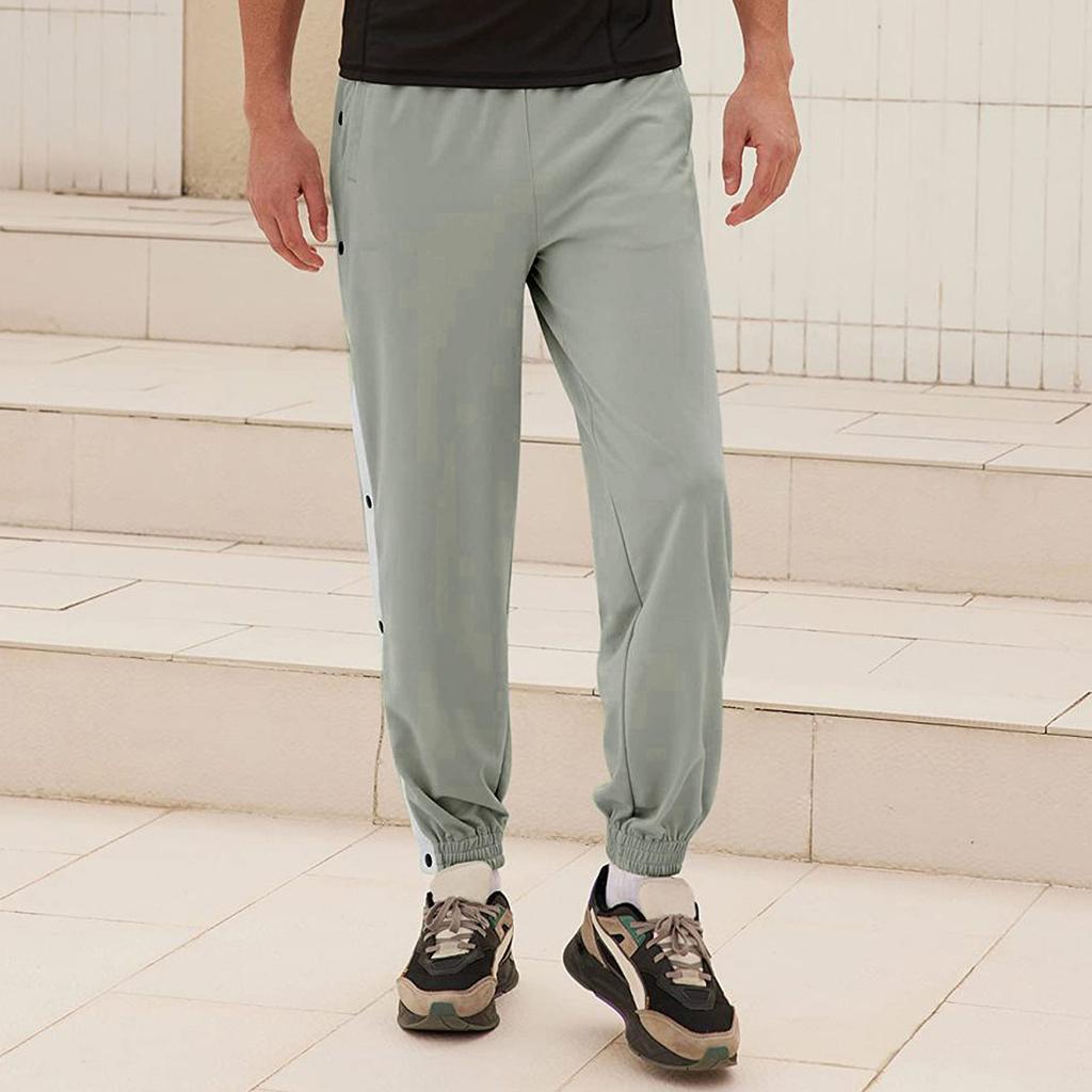 Pantalones deportivos sueltos para hombre, pantalones casuales con hebilla completa para entrenamiento de baloncesto
