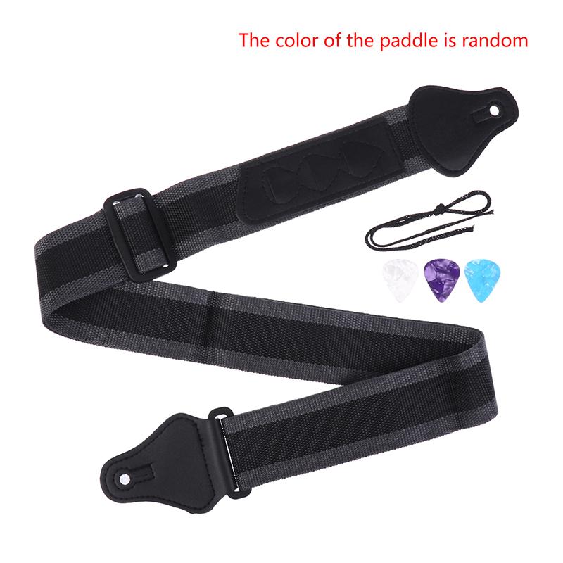 Belt Accessories Adjustable PU Leather Electric Guitar Strap with 3 Picks Holders for Acoustic And Bass Guitar