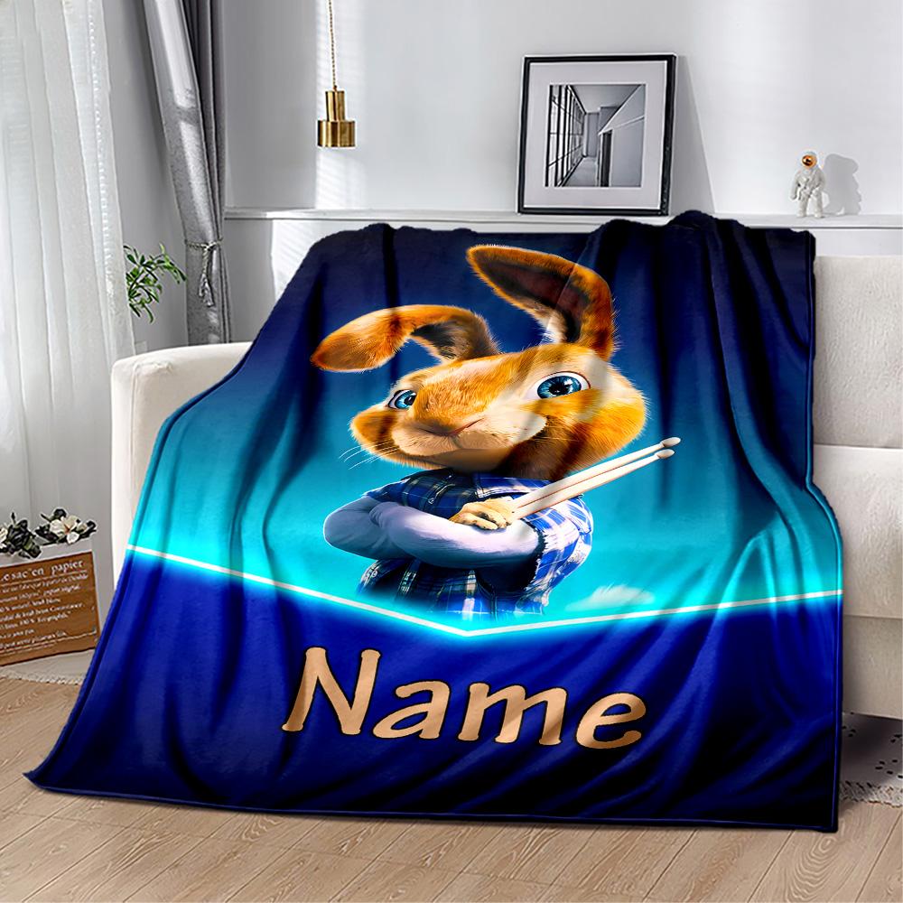 Elegant Bunny Cane Blanket Soft Warm Cozy Perfect for Bedding Picnics Chair for All Seasons Modern Gifts For Family Or Friends
