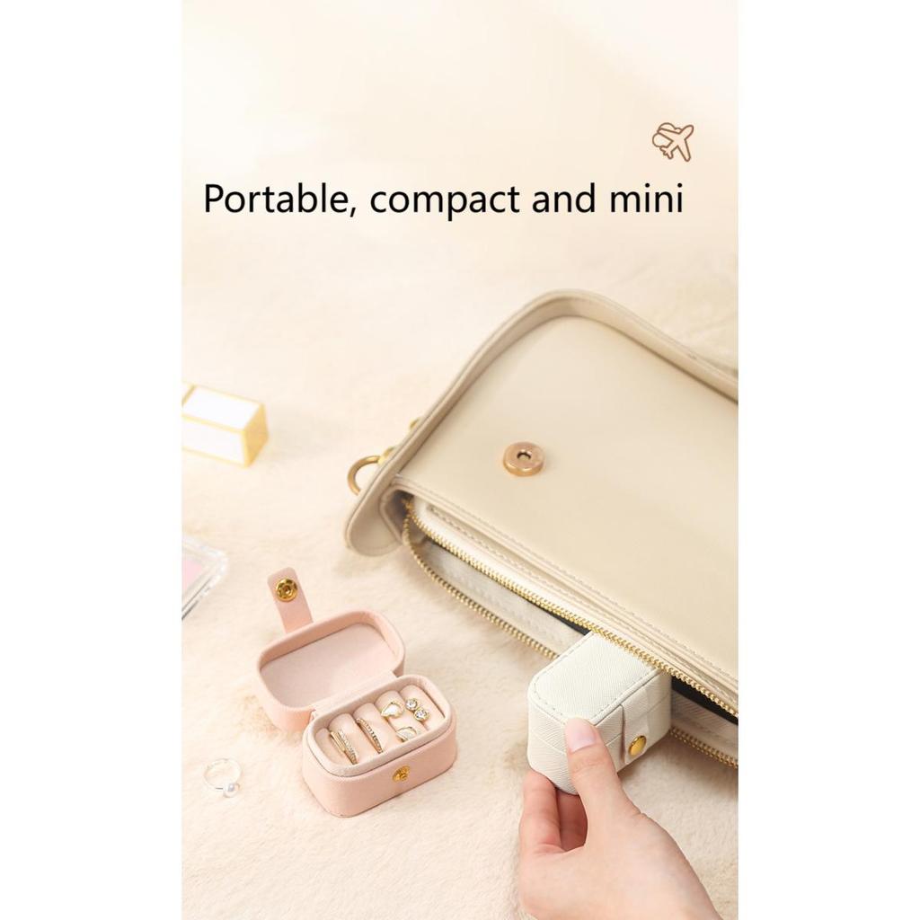 Mini Ring Box, Portable Earring Jewelry Box, Leather Earring Ring Storage Box, Jewelry Box