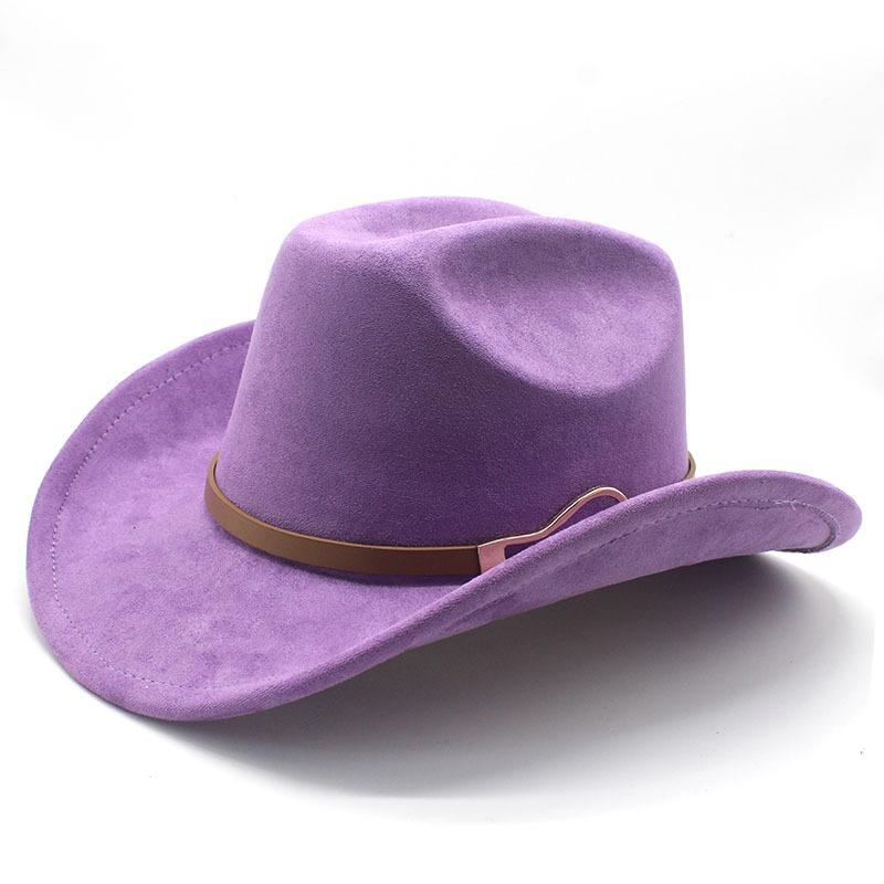 Adjustable Western Cowboy Hat Felt Wide Brim For Men Women