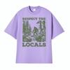 Respect The Locals Big Foot Sasquatch Yeti Walking in The Forest Vintage T Shirt Men Women Casual Funny Y2k Meme Graphic Tshirt