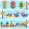 Magnetic Blocks 88PCS Transparent Color Educational Toy Magnetic Blocks Building Blocks Ages Christmas Safe ABS Japanese Instruction Manual 7.5cm 3,