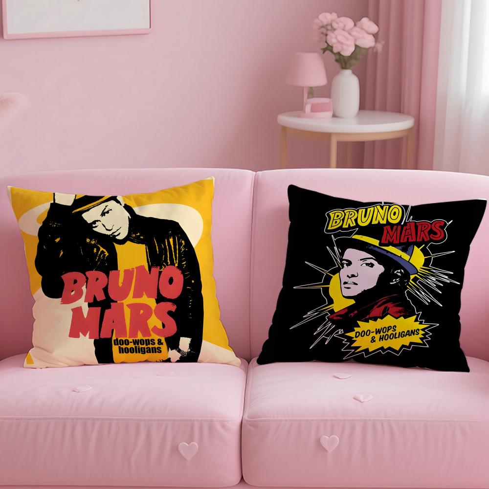 Popular Singer Bruno Mars Cushion Cover Soft & Easy-Wash Pillow Case – Versatile for Couch, Bed, Travel and Office