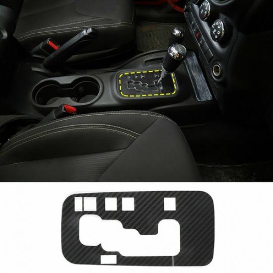 Car Gear Shift Panel Cover Trim for Jeep Wrangler JK JKU 11-17 Carbon Fiber