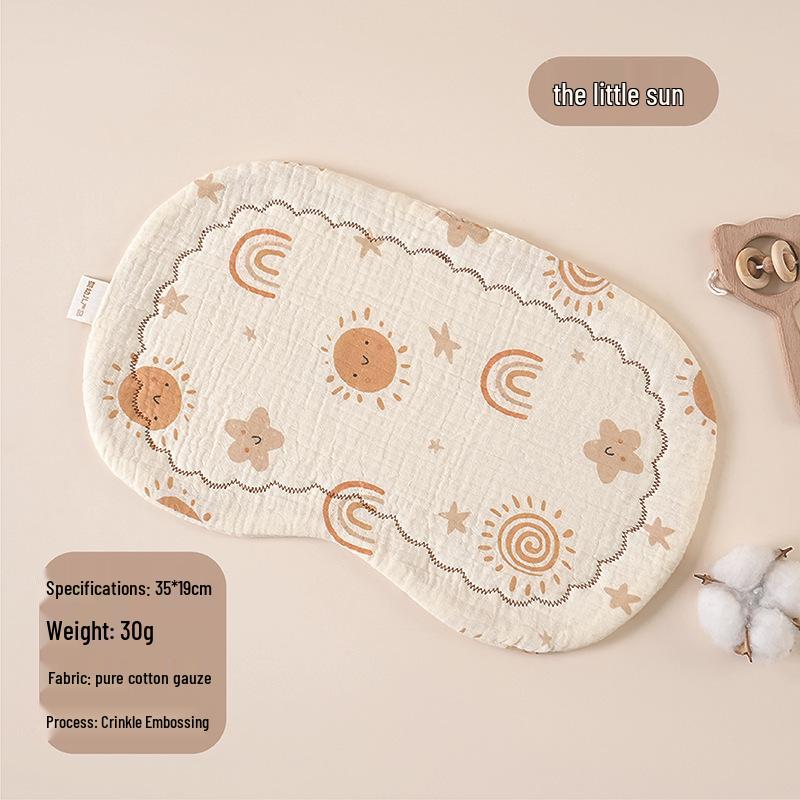 Cloud-Shaped Newborn Pillow, Ten-Layer Cotton Gauze, Baby Flat Pillow and Burp Cloth, Customizable Logo