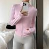 Lässige Sport Slim Reißverschluss Langarm Jacke Damen Stehkragen Stretch Einfarbig Top
