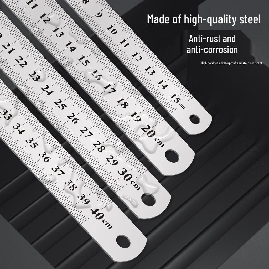 15cm & 30cm Metal Ruler Set for Students – Handheld Tool with Special Scale Lines for Drawing