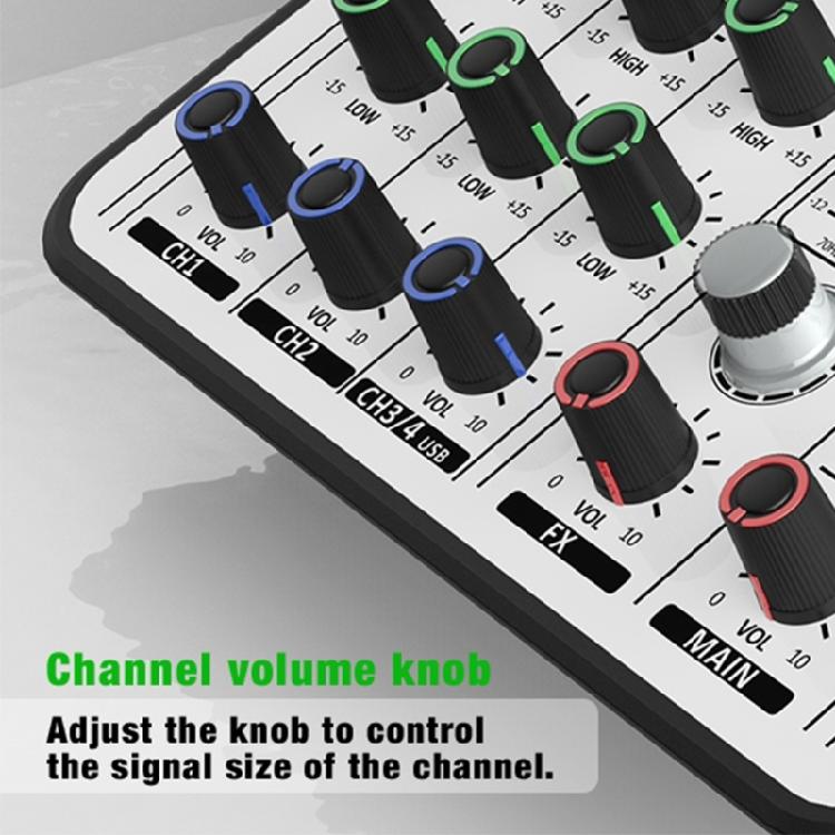 4Channel Audios Mixer for Stage Recording Equipment Headphone Monitoring USB Playbacks for Concerts Live Performances