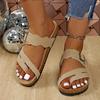 Fashion Womne's Retro Cork Sole Slippers Fashion Buckle Clip Toe Flat Sandals for Women 2025 Summer Comfort Non Slip Beach Shoes Slides
