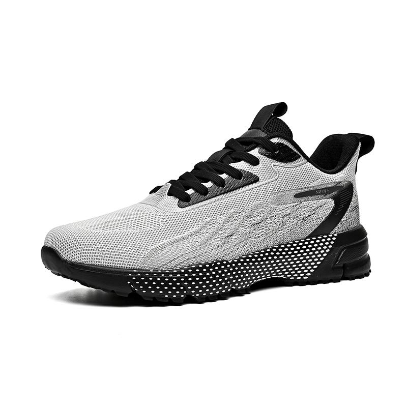Men's Flying Woven Sneakers Casual Cushioning Running Shoes Breathable Non-slip Athletic Shoes for Outdoor Walking Gym Big Size