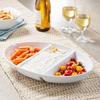 Porcelain Oval Three Compartment Divided Bowl Microwave Dishwasher Safe Stackable Serving Dish Snacks Salads Soups Fruits