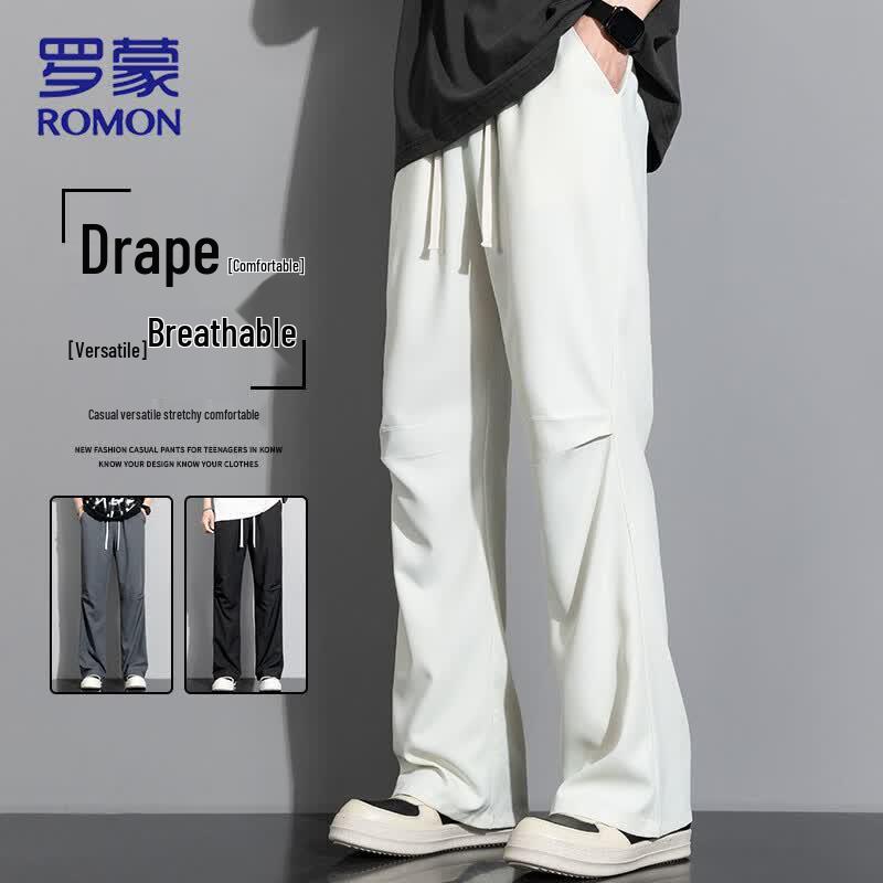 ROMON Men s Summer Breathable Stretch Straight Leg Casual Pants XL