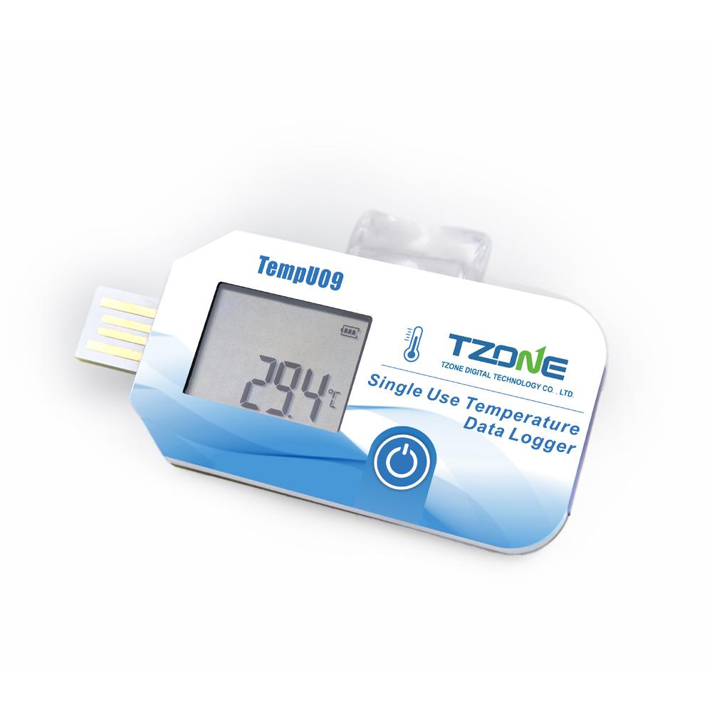 TempU09 USB Temperature Recorder Single Use Temperature Data Logger 32000 Points PDF Reporter Temp Monitor for Warehouse Storage