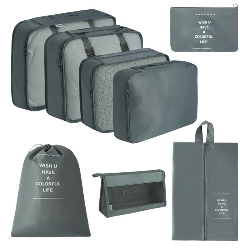 7-Piece Travel Storage Bag Set for Clothing and Luggage Organization