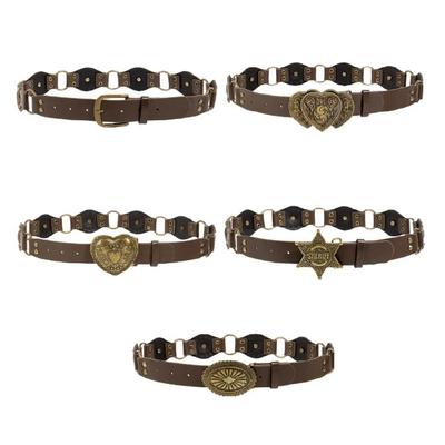 Trendy Waist Chain Unique Buckle PU Belt for Women Proms Stage and Club Party Casual Wear Elaborate Jewelry