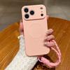 Matte for  Solid Color Lanyard Case for For Iphone 1 16 17 Pro Max 11 12 13 14 Wrist Strap Soft Liquid Silicone Cover