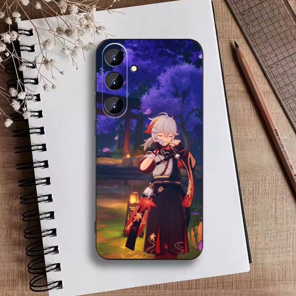 Чехол для телефона E-Genshin Y-Kaedehara Kazuha для Samsung Galaxy A73,21,22,32,71,53,52,51,80,5G, Мягкая черная крышка Samsung a11