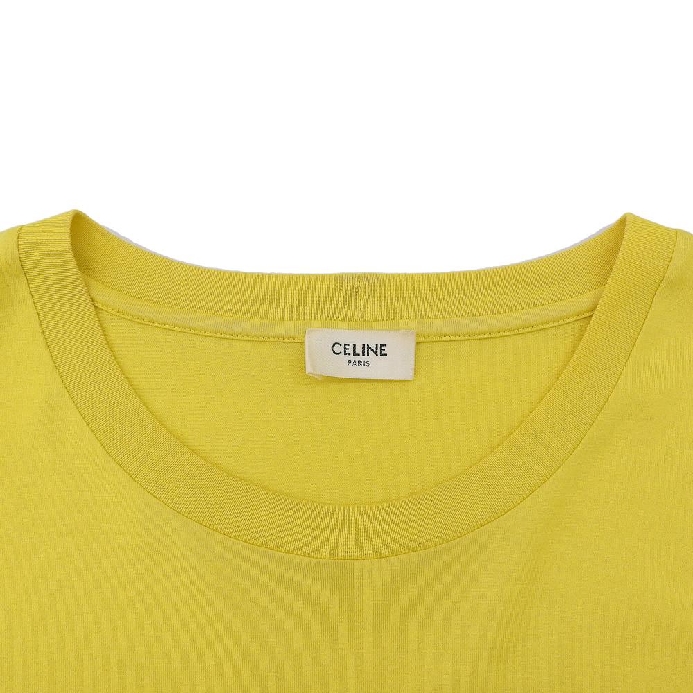 Celine Excellent Condition Logo T-shirt, Men's, Mustard, XXL, 2X681501F Tops XXL mustardUsed