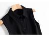 Korean Style Sleeveless Chiffon Fake Collar Versatile Women's Shirt Vest for Spring/Summer 2025
