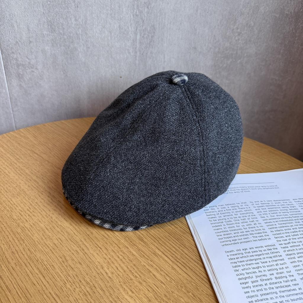 Stylish Cap Newsboy Women Casual Breathable Beret Hat With Plaid Wide Brim