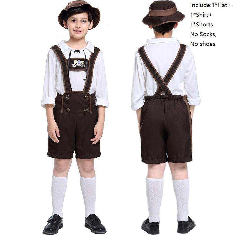 Authentisches Deutsches Oktoberfest-Kinderkostüm mit Hut für Halloween und Cosplay