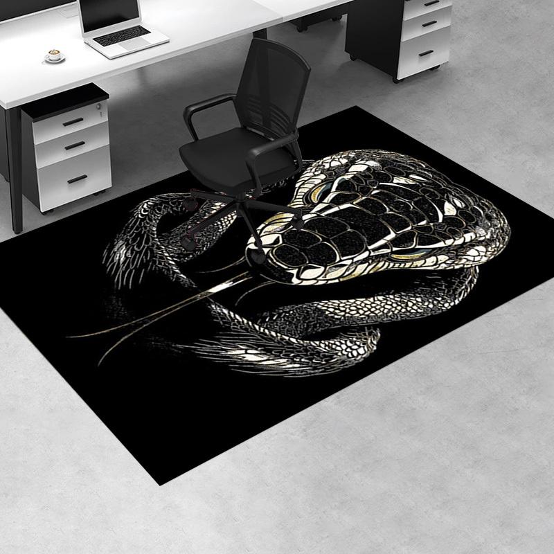 Golden Snake Chair Mat: Office Carpet, Oversized Rug for Home Decor, Sofa Mat, Gift Idea for Any Room