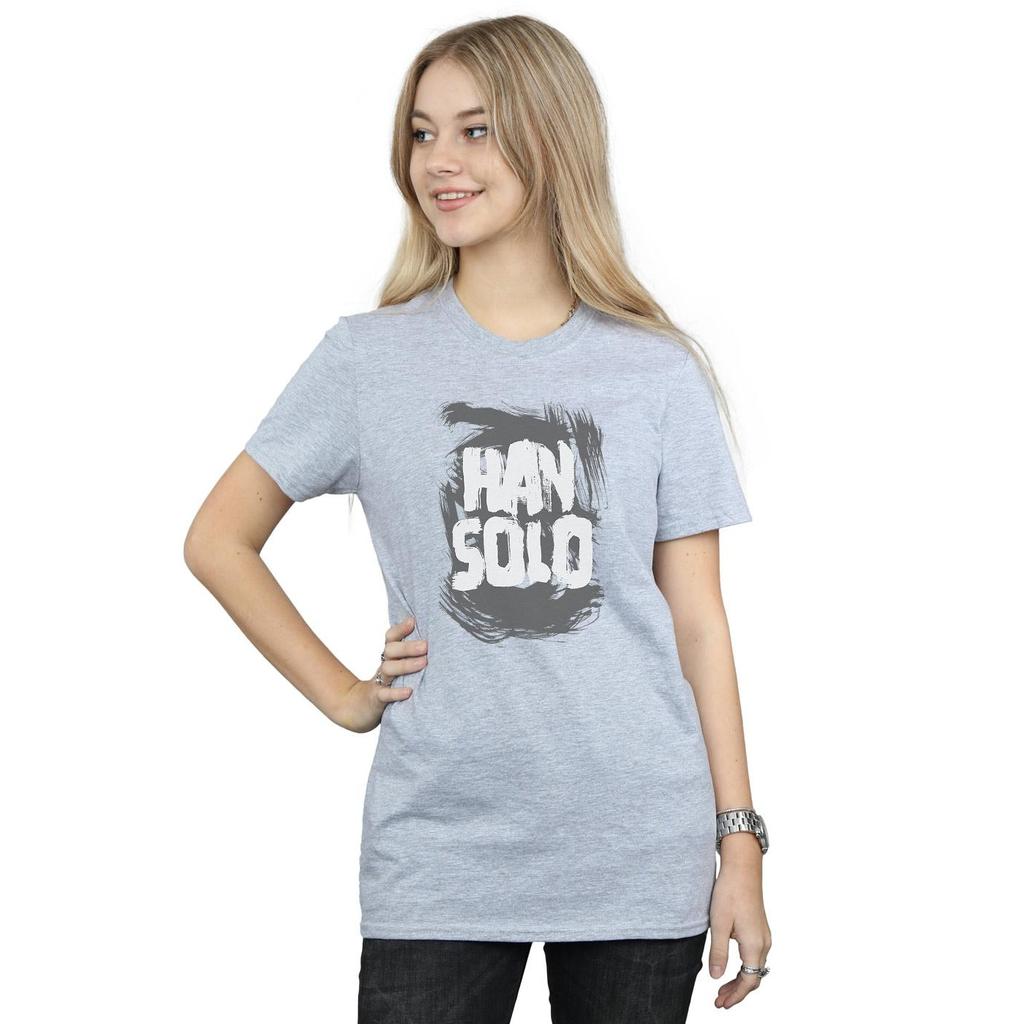 Star Wars Womens/Ladies Han Solo Text Cotton Boyfriend T-Shirt
