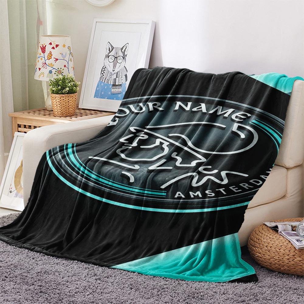 1PC Ajax Fan Gear Custom Name Patterned Flannel Blanket Suitable For All Seasons For Home Decor Warmth And Comfort Gifts Holiday Present