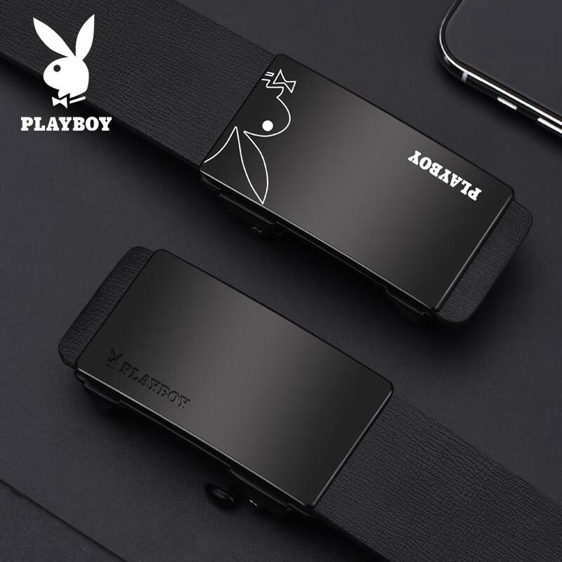 PLAYBOY Men's Belt, Automatic Buckle, Inner Wear, Casual Business Waistband, Birthday Gift for Boyfriend, Husband, Father