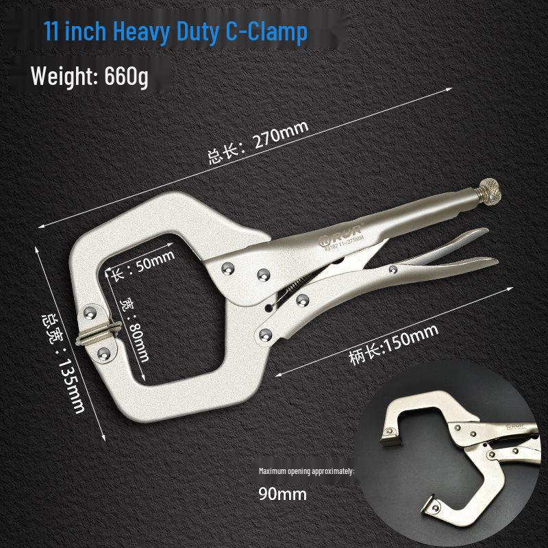 Multi-Function Heavy-Duty Wide Mouth Vise Grip C-Clamp for Woodworking