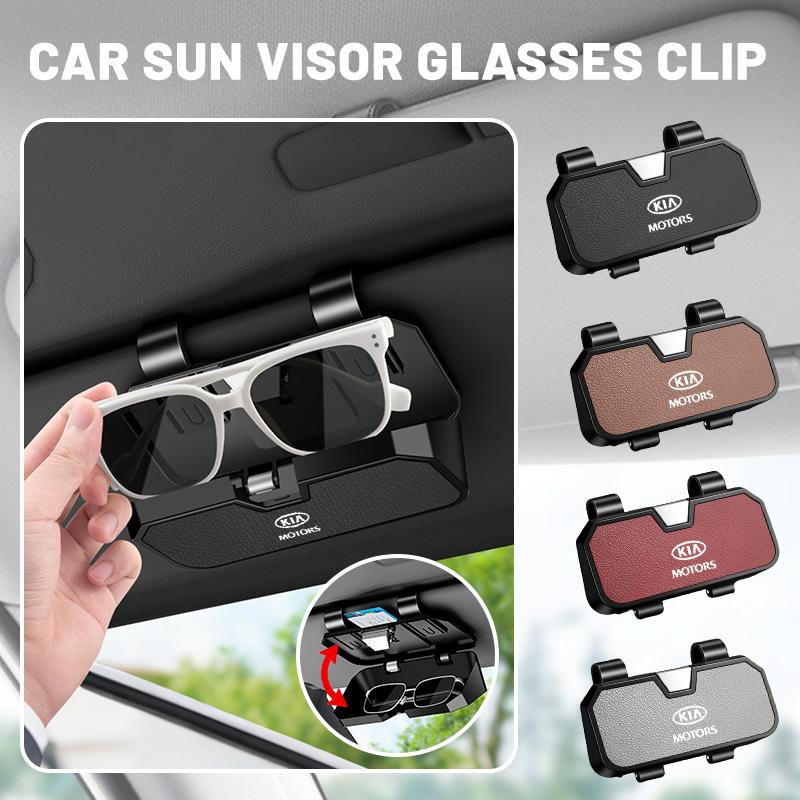 Fashion Car Sunglasses Case Multifunctional Storage Box Goatskin Glasses Case For Kia Rio Sportage Ceed Cerato Sorento K2 K3 K4